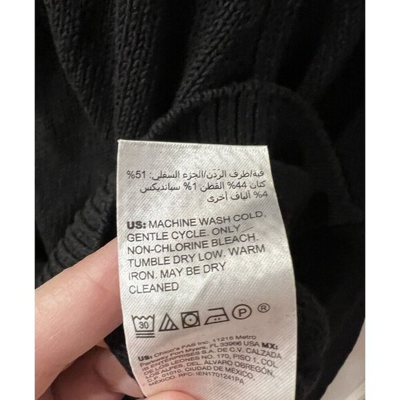 Chico’s Button Front Linen & Cotton Blend Cardigan Size Medium Black NWT - Picture 9 of 9